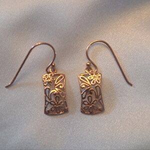 Vintage IBB 925 Vermeil Filigree Drop Earrings